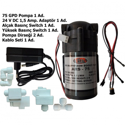 Filter Su Arıtma Cıhazı 75 Gpd Pompa Seti, Elektrik Bağlantılı Dönüşüm Kiti